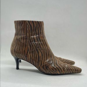 DKNY tiger print leather ankle boot 6